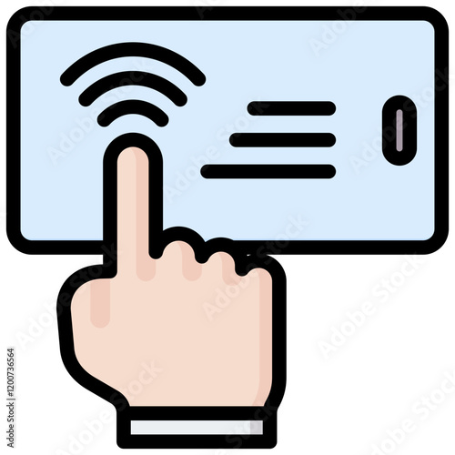 Haptic Feedback Outline Color Icon