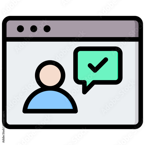 Tele Presence Outline Color Icon