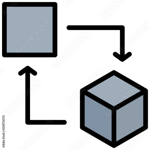Digital Twin Outline Color Icon