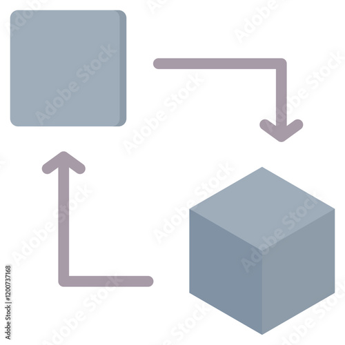 Digital Twin Flat Icon