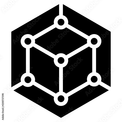 3D Modeling Glyph Icon