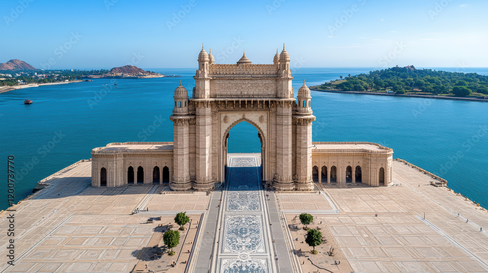 Obraz premium Majestic view of Gateway of India, historical architectural marvel