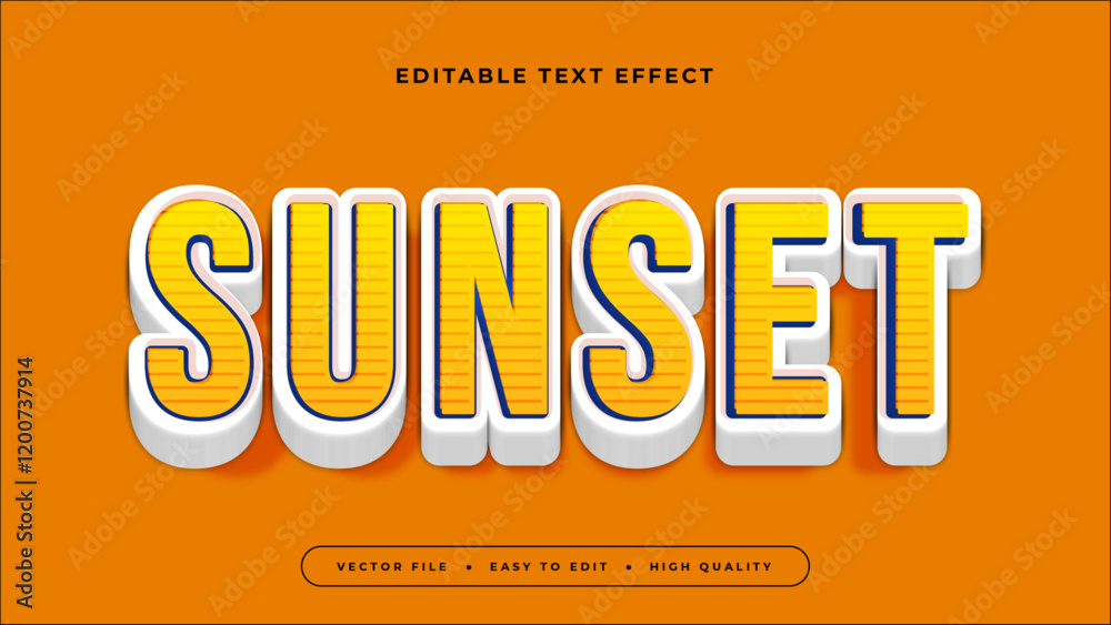 sunset editable text effect 3d gradient typography design sunset editable text effect 3d gradient typography design