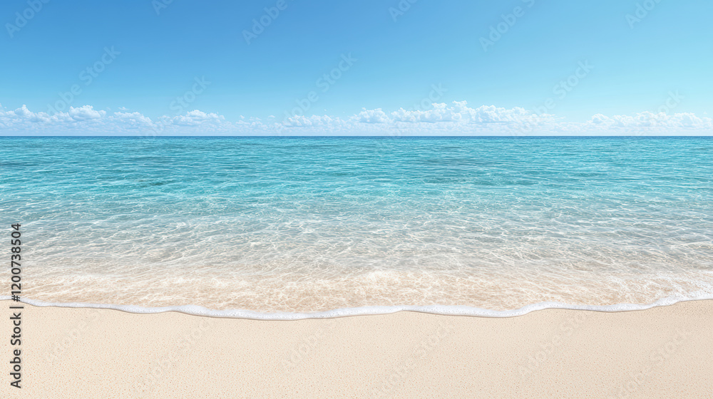 peaceful beach scene with gentle waves and clear sky peaceful beach scene with gentle waves and clear sky