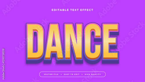 dance editable text effect 3d gradient typography design