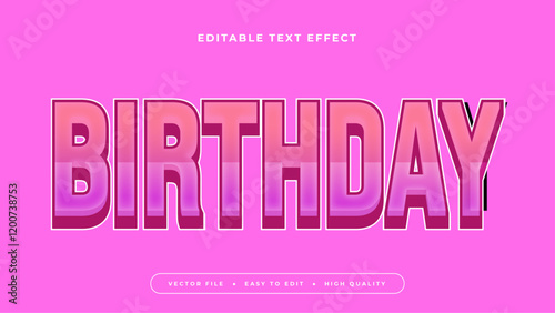 birthday editable text effect with pink magenta bold gradient style