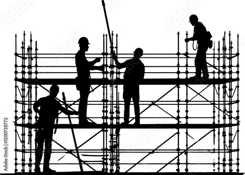 construction workers silhouette