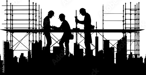 construction workers silhouette