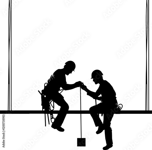 construction workers silhouette