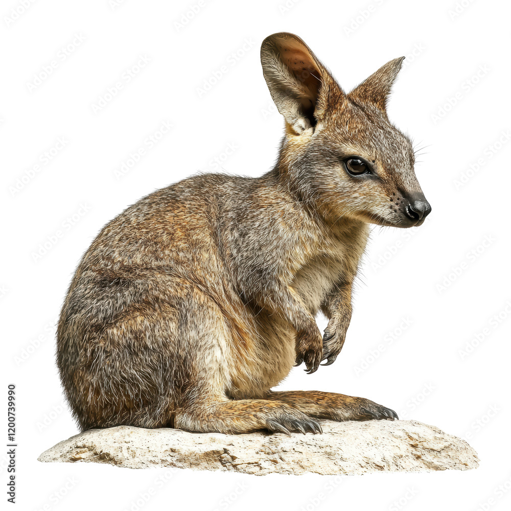 Charming Portrait of a Rock Wallaby with Transparent Background Charming Portrait of a Rock Wallaby with Transparent Background
