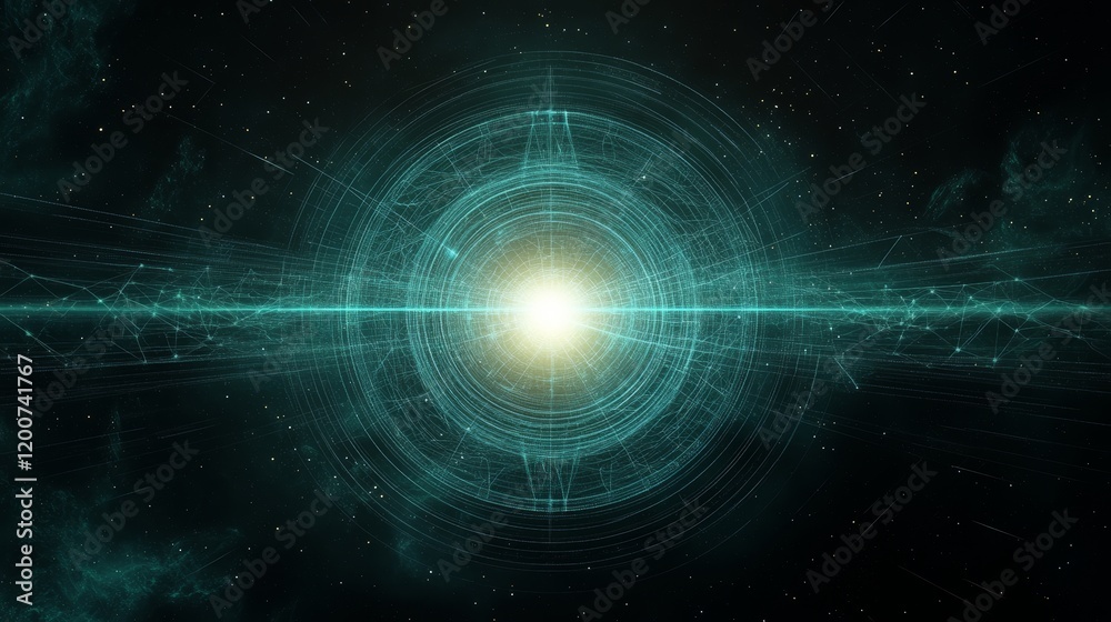 Obraz premium Cosmic Energy Core Celestial Light and Network