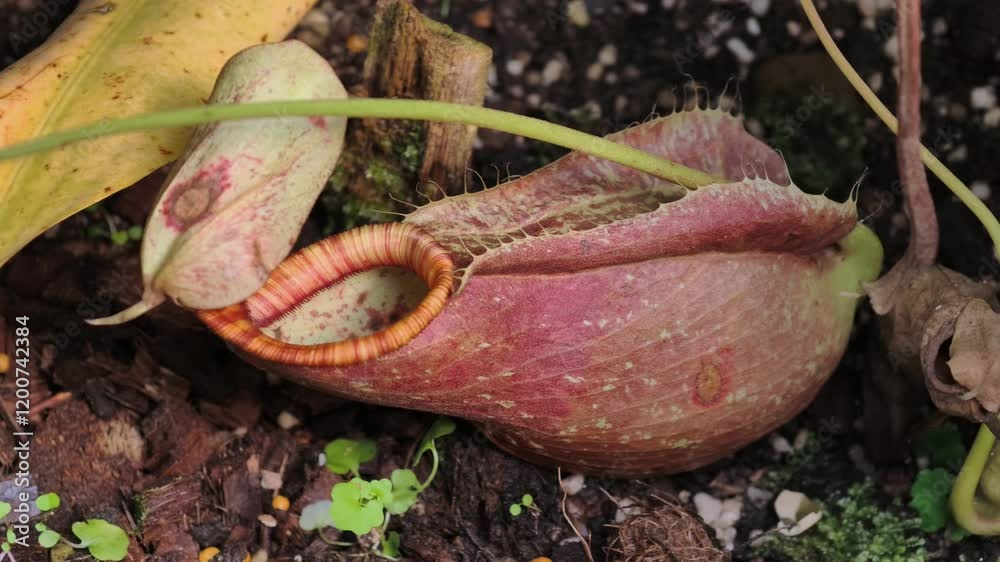 wild nepenthes or carnivorous plant at tropical forest
