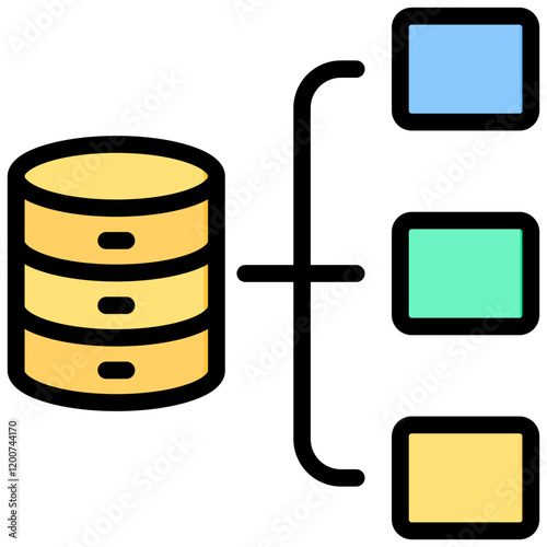 Database Outline Color Icon