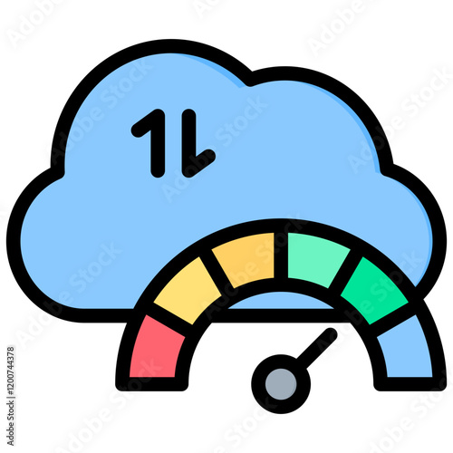 Bandwidth Outline Color Icon