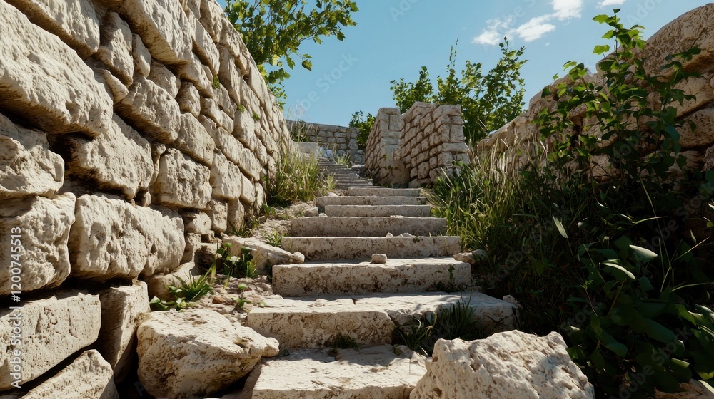 Overgrown Stone Steps of Ancient Ruins Overgrown Stone Steps of Ancient Ruins
