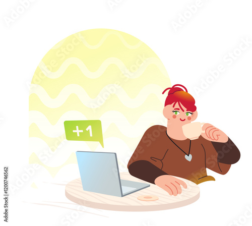 Woman working remotely on her laptop 