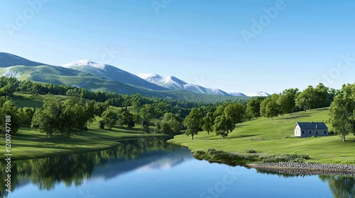 Wallpaper Mural Peaceful Mountain Valley Landscape Torontodigital.ca
