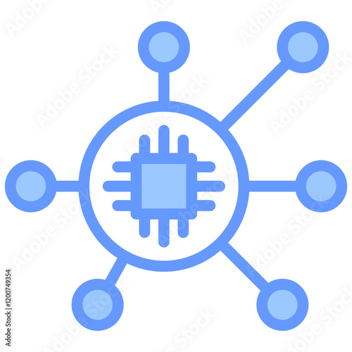 Robotic Networking Blue Icon