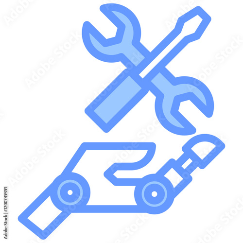 Robotic Maintenance Blue Icon