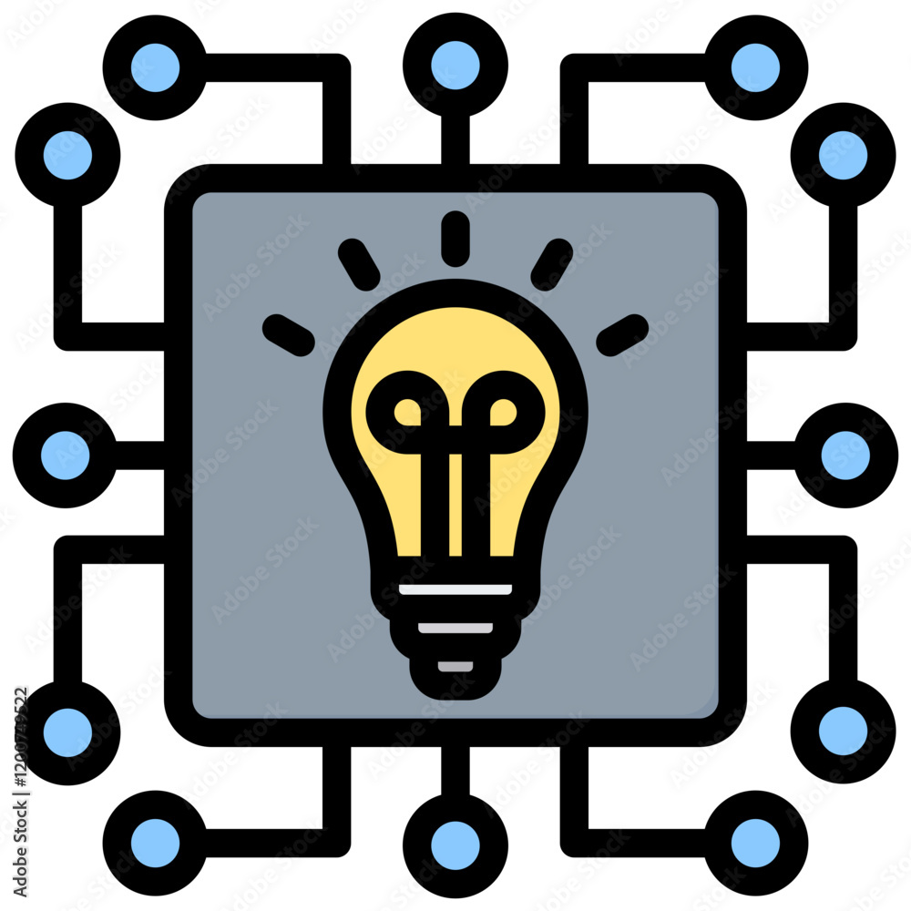 Machine Learning Outline Color Icon Machine Learning Outline Color Icon