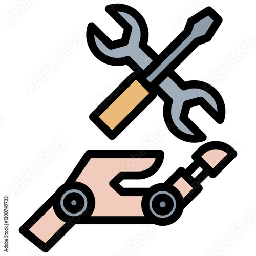 Robotic Maintenance Outline Color Icon