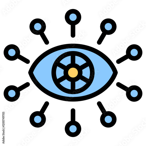 Robotic Vision Outline Color Icon