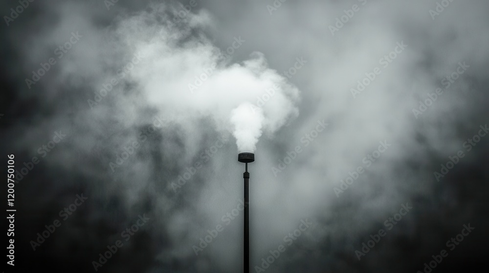 Industrial emission pollution urban cityscape smoky environment close-up view environmental concerns Industrial emission pollution urban cityscape smoky environment close-up view environmental concerns
