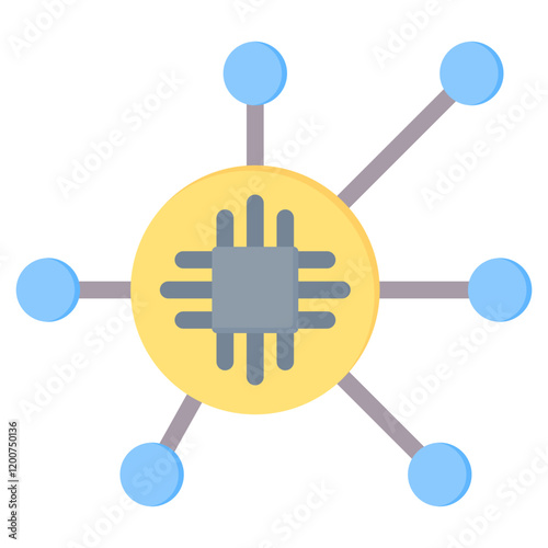 Robotic Networking Flat Icon