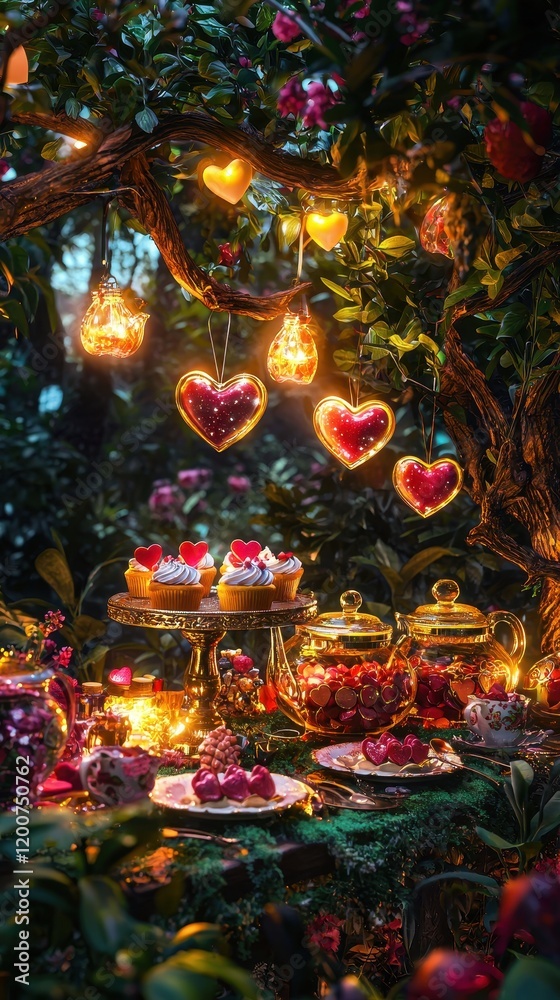 Enchanting Garden Tea Party with Heart-Shaped Decor and Treats Enchanting Garden Tea Party with Heart-Shaped Decor and Treats