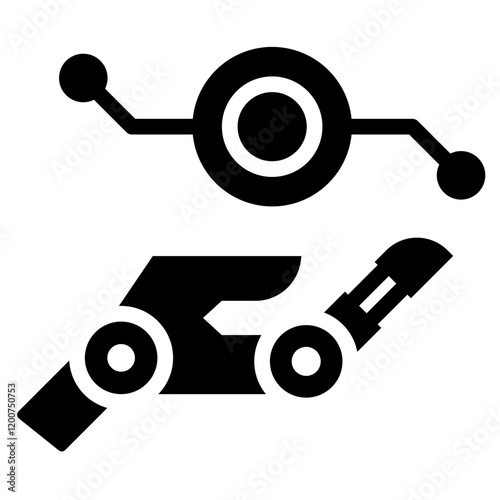Robotic Revolution Glyph Icon