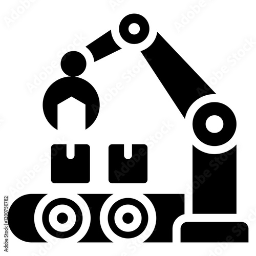 Robotic Assembly Glyph Icon