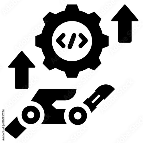 Robotic Upgrade Glyph Icon