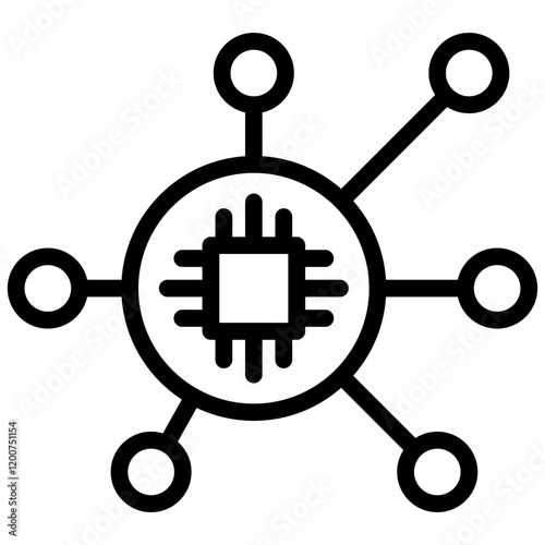 Robotic Networking Outline Icon