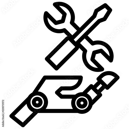 Robotic Maintenance Outline Icon