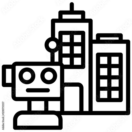 Robotic Architect Outline Icon