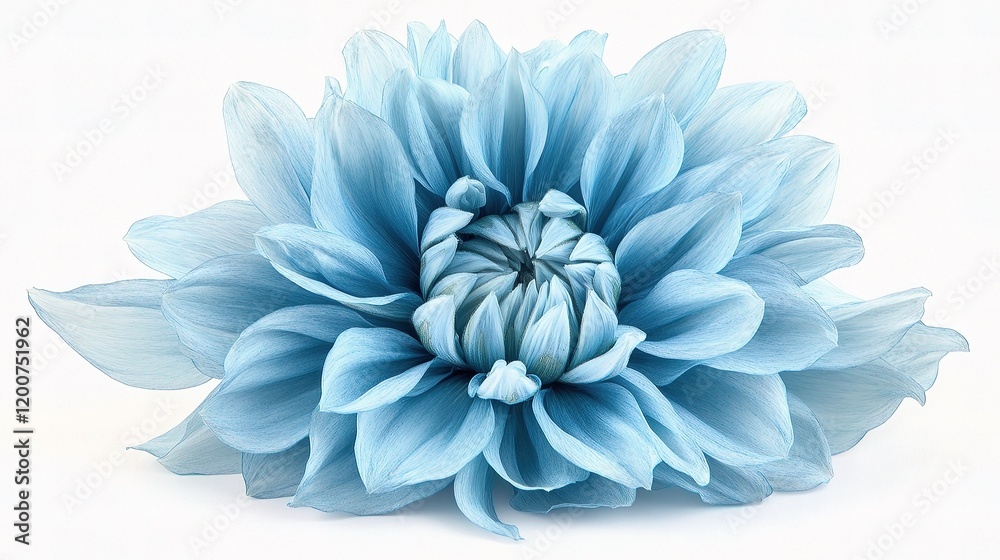 Obraz premium Elegant Isolated Blue Dahlia Flower on White Background