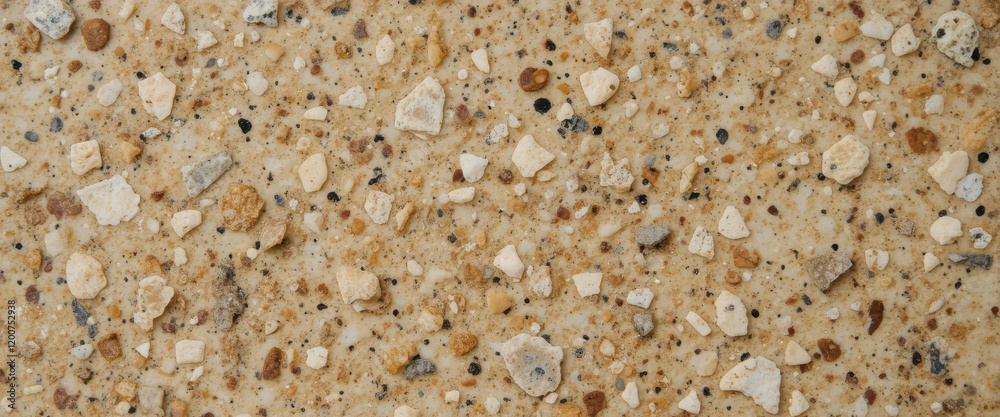 Close-up of a textured surface featuring various stone aggregates. Close-up of a textured surface featuring various stone aggregates.