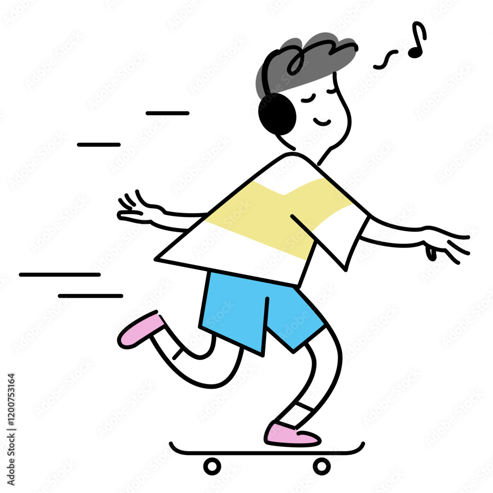 Young man or teenager skateboarding Young man or teenager skateboarding