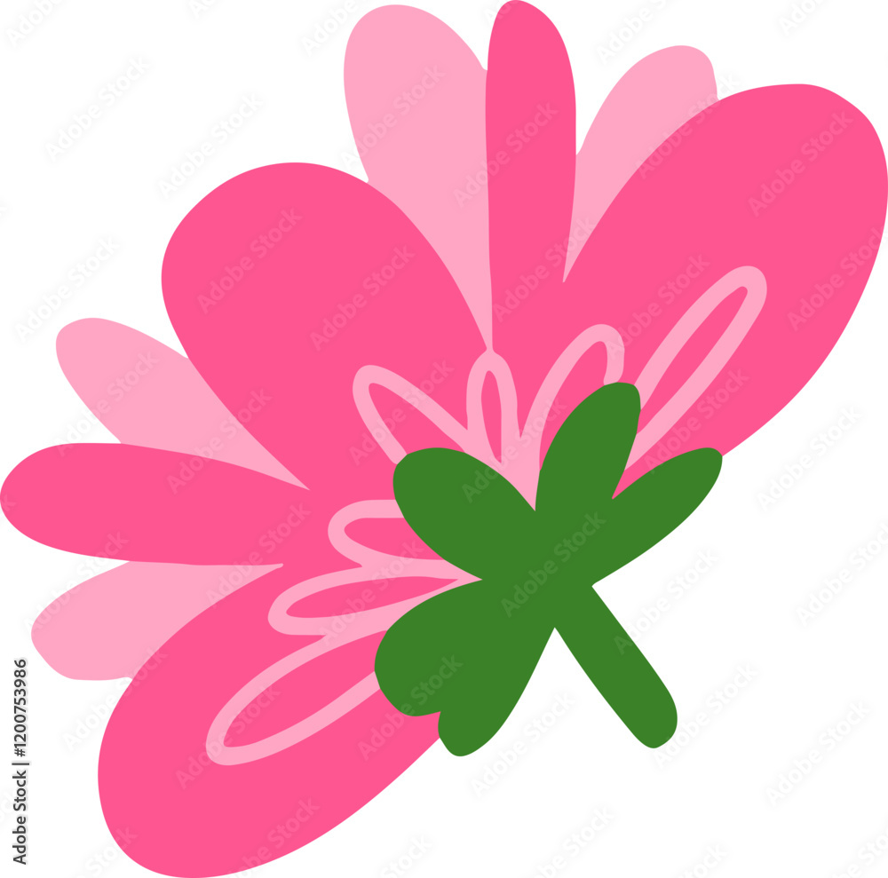 Fototapeta premium Spring Flower Builder Organic Vector Kit