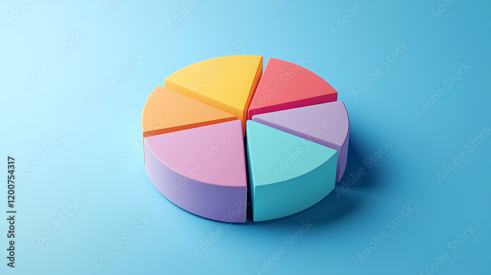 Fototapeta premium Minimalist pie chart data presentation