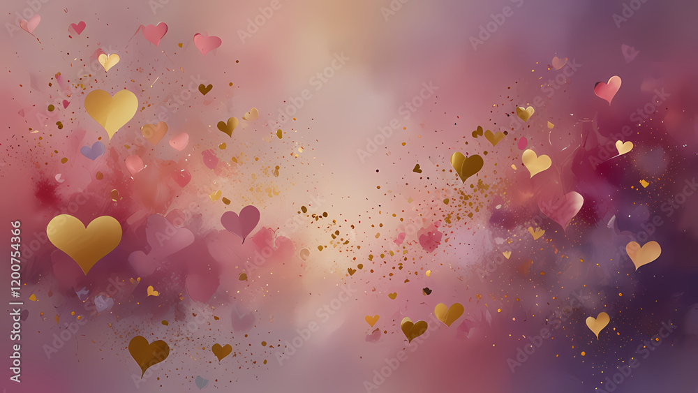 Fototapeta premium a dreamy abstract background using warm shades of pink, lavender, and gold