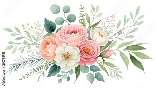 bouquet of flowers on white