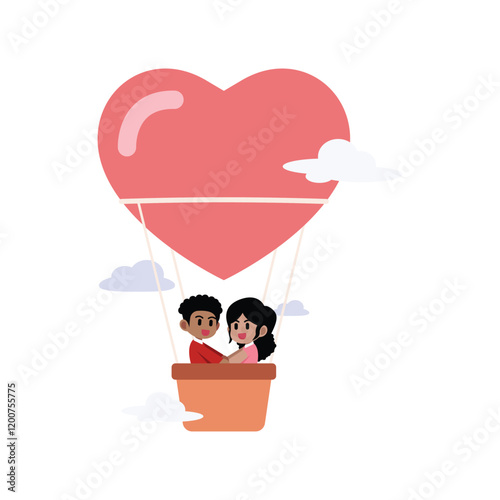 A Romantic and Cute Couple Illustration for Valentine's Day