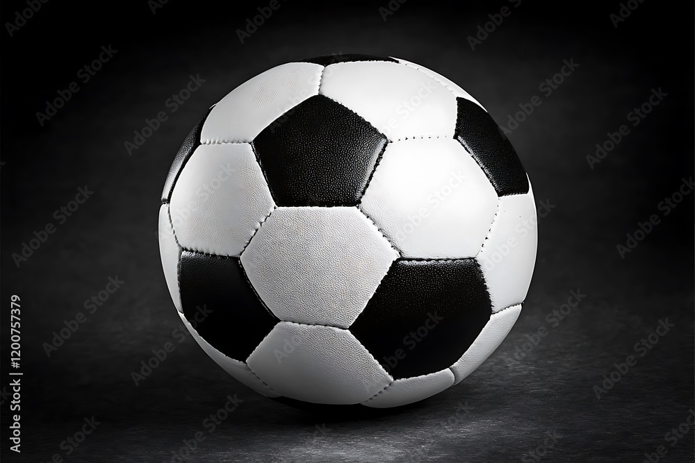 Fototapeta premium Classic Soccer Ball Against a Dark Background