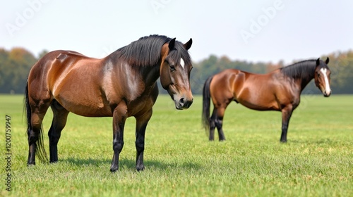 Two Horses in a Green Pasture