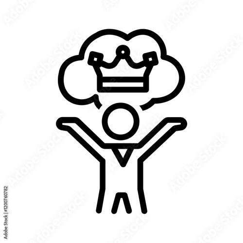 Vector black line icon for Humility