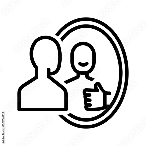Vector black line icon for Acceptance