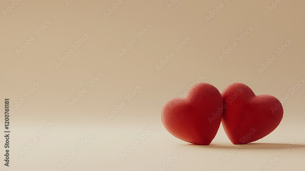 Fototapeta premium Soft and warm red hearts