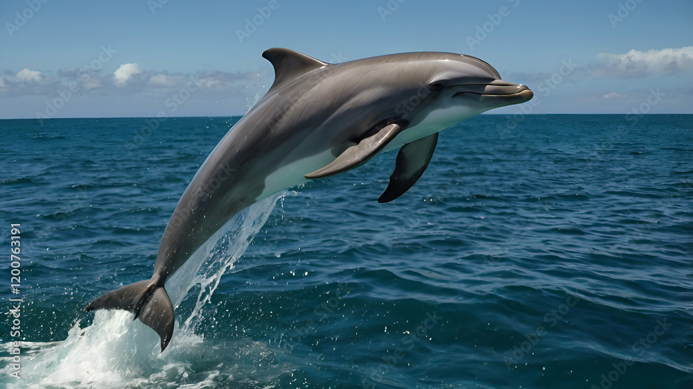 Naklejka premium A tropical waterfall spilling onto a hidden beach.