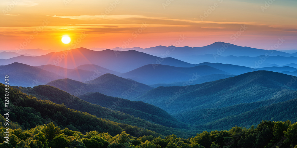 Obraz premium Breathtaking Panoramic View of a Mountain Range